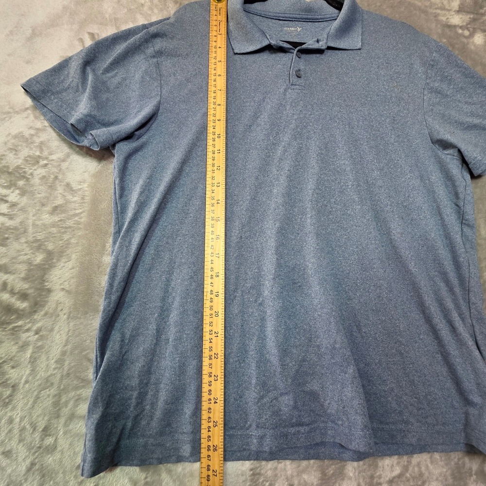 Old Navy Active Core Mens Large Blue Heathered Short Sleeve Polo Shirt Go Fresh - Picture 4 of 8